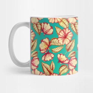 Rust & Teal Floral Pattern Mug